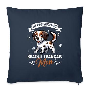 Braque Français Mama - Housse de coussin décorative 45 x 45 cm - bleu marine - Devant