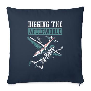Parachutist Skydiving Skeleton - Sofa pillowcase 17,3'' x 17,3'' (45 x 45 cm) - navy - Front