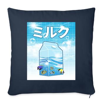 Frutiger Aero Aesthetic Tech Kawaii Milk Underwater - Sofa pillowcase 17,3'' x 17,3'' (45 x 45 cm) - navy - Front