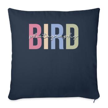 Bird Photography Bird Photographer Bird on Camera - Sofa pillowcase 17,3'' x 17,3'' (45 x 45 cm) - navy - Front