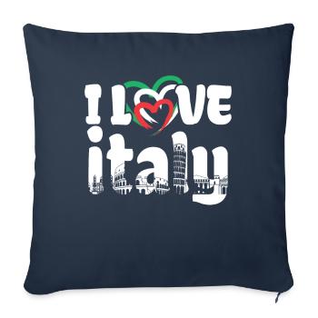 I Love Italy Italy Italian - Sofa pillowcase 17,3'' x 17,3'' (45 x 45 cm) - navy - Front