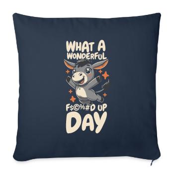 Muli Donkey Fucked Up Day - Sofa pillowcase 17,3'' x 17,3'' (45 x 45 cm) - navy - Front