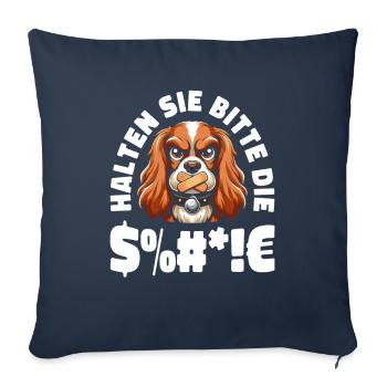 Cocker Spaniel, taisez-vous - Housse de coussin décorative 45 x 45 cm - bleu marine - Devant