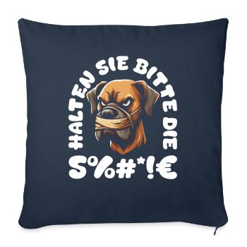 Grand Danois, s’il vous plaît, taisez-vous - Housse de coussin décorative 45 x 45 cm - bleu marine - Devant