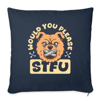 Chow Chow tais-toi s’il te plaît tais-toi - Housse de coussin décorative 45 x 45 cm - bleu marine - Devant