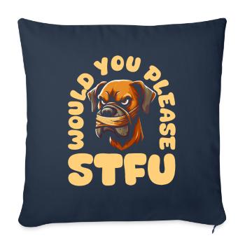 Grand Danois, taisez-vous, s’il vous plaît, taisez-vous - Housse de coussin décorative 45 x 45 cm - bleu marine - Devant
