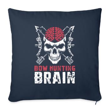 Bow Hunting Bow Hunter Skull Bow Hunting Brain - Sofa pillowcase 17,3'' x 17,3'' (45 x 45 cm) - navy - Front