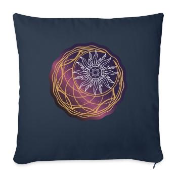 Univers Soleil et Lune - Housse de coussin décorative 45 x 45 cm - bleu marine - Devant