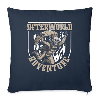 Parachutist Skydiving Skeleton - Sofa pillowcase 17,3'' x 17,3'' (45 x 45 cm) - navy - Front