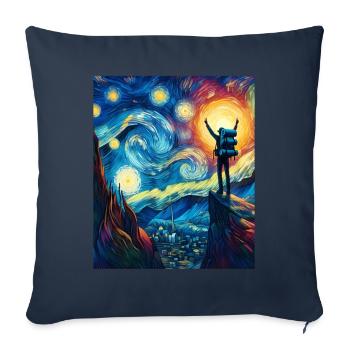 Routard Randonnée Camping Randonnée Sternennach - Housse de coussin décorative 45 x 45 cm - bleu marine - Devant