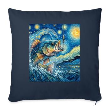 Bass Fishing Bass Fish Fisherman Starry Night Male - Sofa pillowcase 17,3'' x 17,3'' (45 x 45 cm) - navy - Front