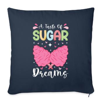 Cotton candy fairground funfair sweets - Sofa pillowcase 17,3'' x 17,3'' (45 x 45 cm) - navy - Front