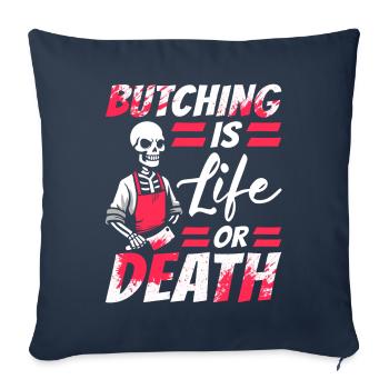 Boucher Boucher Boucher Squelette de Boucher - Housse de coussin décorative 45 x 45 cm - bleu marine - Devant