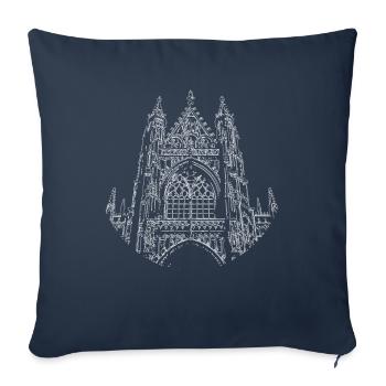 Architektur Kirche Gotisch Gothik - Sofakissenbezug 45 x 45 cm - Navy - Vorne