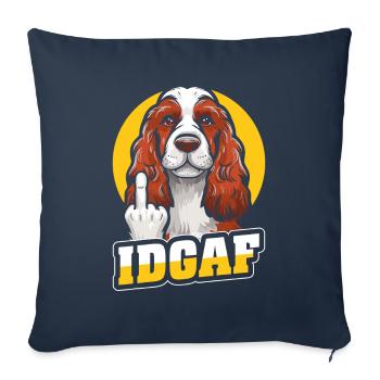 Cocker Spaniel Idgaf - Sofa pillowcase 17,3'' x 17,3'' (45 x 45 cm) - navy - Front
