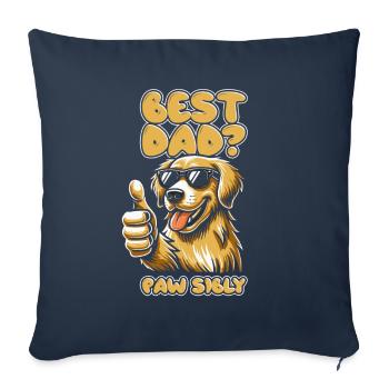 Golden Retriever Père Meilleur Papa Pawsibly - Housse de coussin décorative 45 x 45 cm - bleu marine - Devant