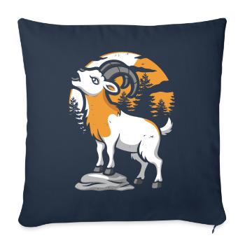 Hurlement de la lune de la chèvre - Housse de coussin décorative 45 x 45 cm - bleu marine - Devant