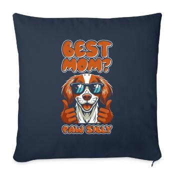 Brittany Spaniel Mutter Meilleure Maman Pawsibly - Housse de coussin décorative 45 x 45 cm - bleu marine - Devant