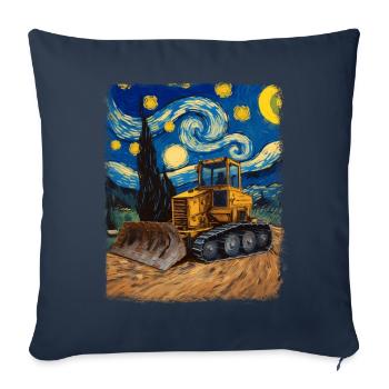 Bulldozer Remorque de construction HEO Starry Night Painting - Housse de coussin décorative 45 x 45 cm - bleu marine - Devant
