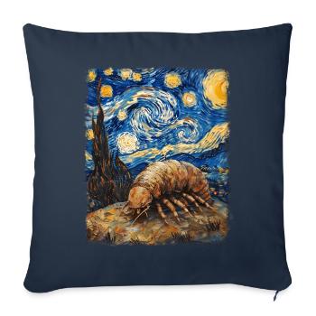Isopodes Nuit étoilée Peinture - Housse de coussin décorative 45 x 45 cm - bleu marine - Devant