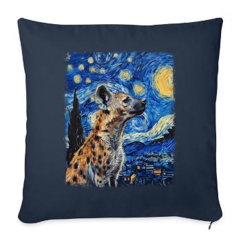 Hyena African Animal Starry Night Painting - Sofa pillowcase 17,3'' x 17,3'' (45 x 45 cm) - navy - Front