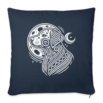 Phases de lune dalmates - Housse de coussin décorative 45 x 45 cm - bleu marine - Devant