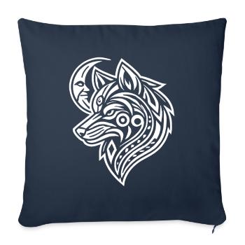 Wolf Moon Phases - Sofa pillowcase 17,3'' x 17,3'' (45 x 45 cm) - navy - Front