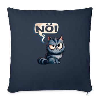 Grummelige Katze - Nö! fieses Kätzchen keine Lust - Sofakissenbezug 45 x 45 cm - Navy - Vorne