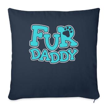 Chien Chien à quatre pattes Papa Pour Papa - Housse de coussin décorative 45 x 45 cm - bleu marine - Devant