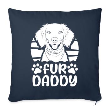 Brittany Spaniel Chien Papa Pour Papa - Housse de coussin décorative 45 x 45 cm - bleu marine - Devant