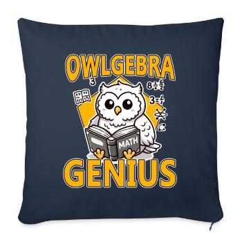 Owlgebra Genius Math Lover Funny Teacher - Sofa pillowcase 17,3'' x 17,3'' (45 x 45 cm) - navy - Front