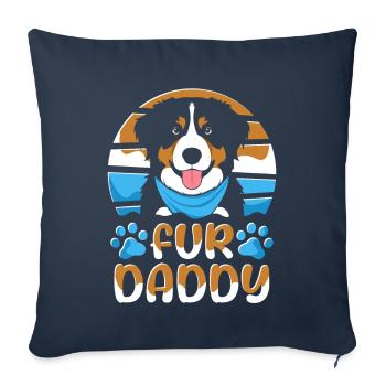 Bouvier Bernois Père Chien Chien Papa Pour Papa - Housse de coussin décorative 45 x 45 cm - bleu marine - Devant