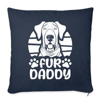Dogue Allemand Chien Papa Pour Papa - Housse de coussin décorative 45 x 45 cm - bleu marine - Devant