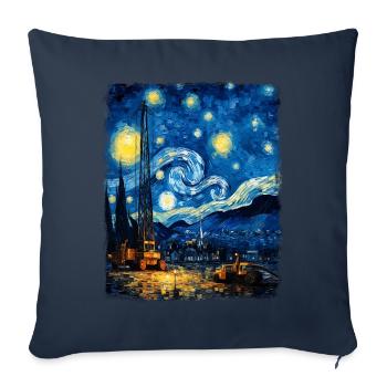 grutier construction HEO Starry Night Painting - Housse de coussin décorative 45 x 45 cm - bleu marine - Devant