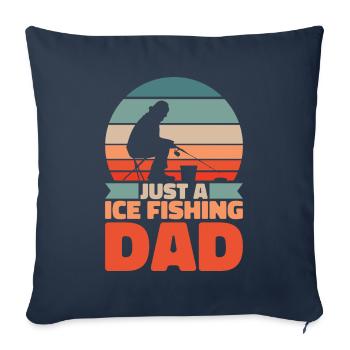 Pêche sur glace Pêche sur glace Père - Housse de coussin décorative 45 x 45 cm - bleu marine - Devant