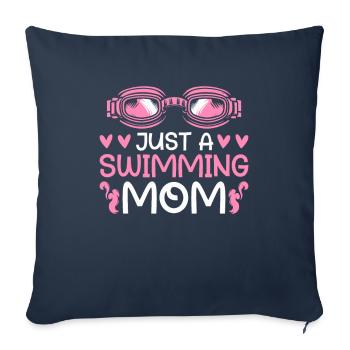 Maman nageuse nageuse juste une maman nageuse - Housse de coussin décorative 45 x 45 cm - bleu marine - Devant