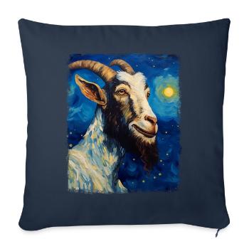 Faune, Satyres, Mythologie romaine, Chèvre, Nuit étoilée - Housse de coussin décorative 45 x 45 cm - bleu marine - Devant