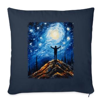 Hiking Outdoor Hikers Mountaineering Starry Night - Sofa pillowcase 17,3'' x 17,3'' (45 x 45 cm) - navy - Front