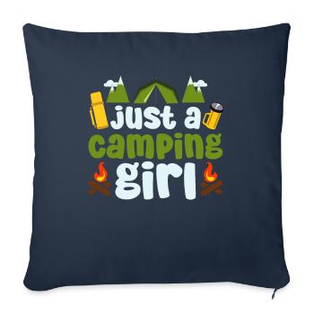 Tent Camping Camping Just A Camping Girl - Sofa pillowcase 17,3'' x 17,3'' (45 x 45 cm) - navy - Front