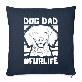 Brittany Spaniel Chien Papa Pour La Vie - Housse de coussin décorative 45 x 45 cm - bleu marine - Devant