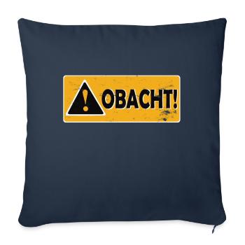 Beware Warning Sign Vintage Look - Sofa pillowcase 17,3'' x 17,3'' (45 x 45 cm) - navy - Front