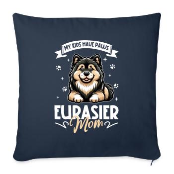 Maman Eurasier - Housse de coussin décorative 45 x 45 cm - bleu marine - Devant