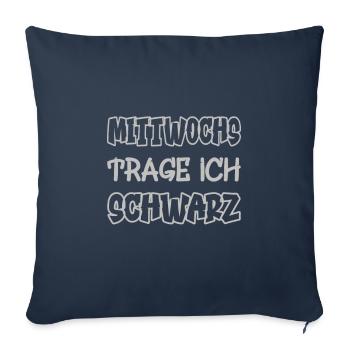 Wednesdays I wear black saying color black - Sofa pillowcase 17,3'' x 17,3'' (45 x 45 cm) - navy - Front