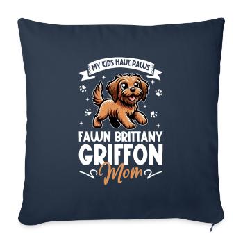 Griffon Fauve de Bretagne Mama - Housse de coussin décorative 45 x 45 cm - bleu marine - Devant