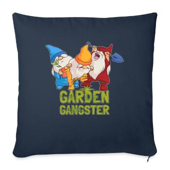 Jardinier Gnome Gnome Garden Gangster - Housse de coussin décorative 45 x 45 cm - bleu marine - Devant