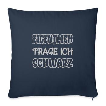Actually, I wear black saying color black - Sofa pillowcase 17,3'' x 17,3'' (45 x 45 cm) - navy - Front