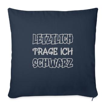 In the end I wear black Saying color black - Sofa pillowcase 17,3'' x 17,3'' (45 x 45 cm) - navy - Front