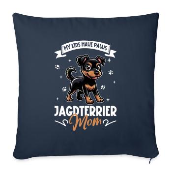 Maman terrier de chasse allemand - Housse de coussin décorative 45 x 45 cm - bleu marine - Devant
