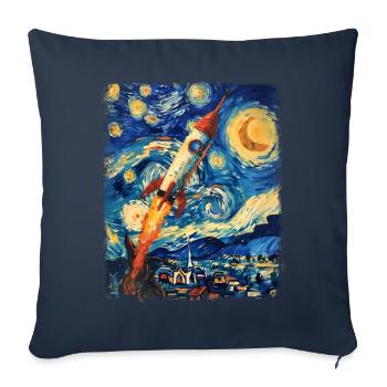 Rocket Astronomy Space Space Rocket Starry Night Ma - Sofa pillowcase 17,3'' x 17,3'' (45 x 45 cm) - navy - Front