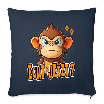 Echt Jetzt? Lustiges Affen Design - Sofakissenbezug 45 x 45 cm - Navy - Vorne